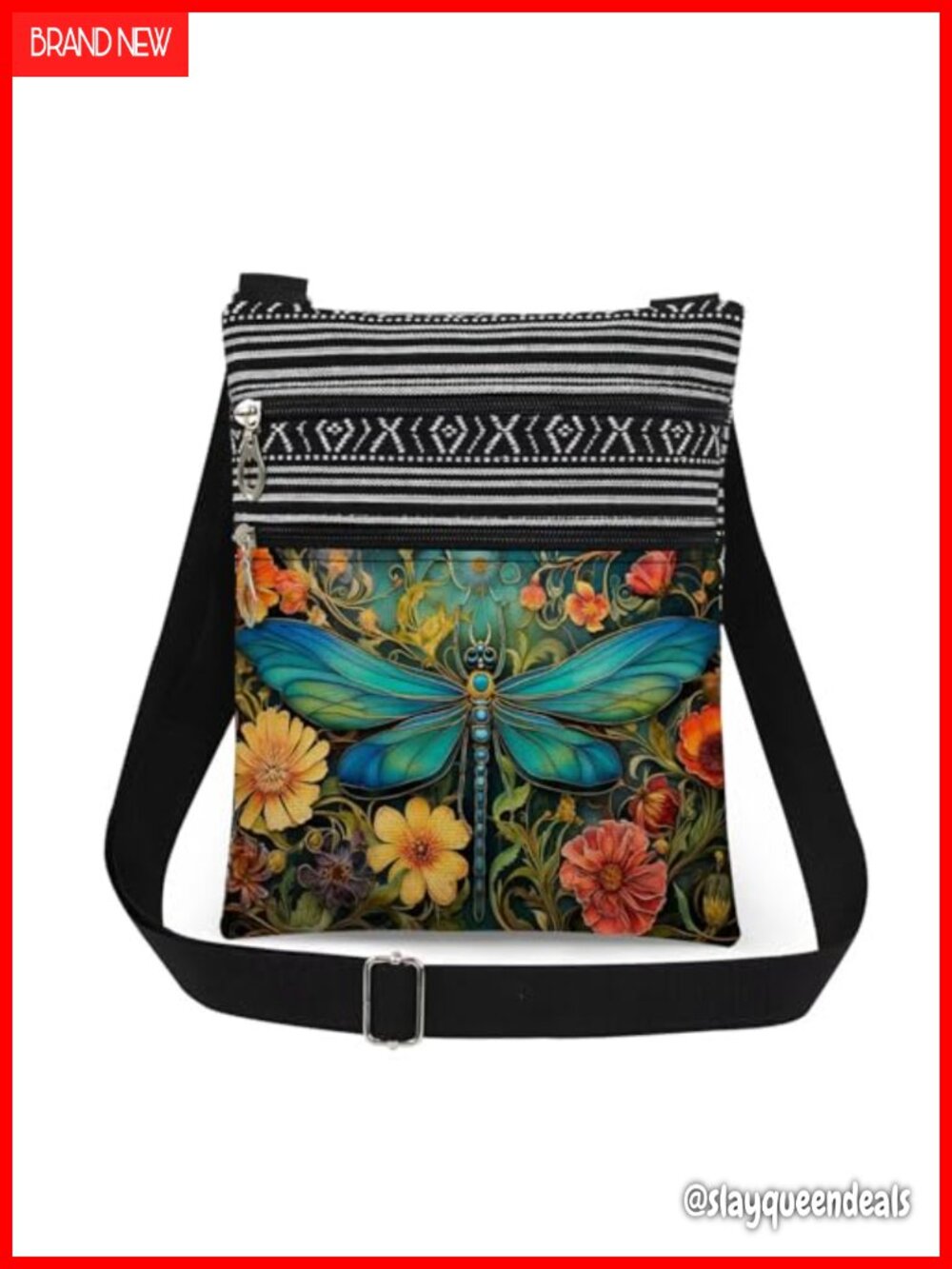 Polyester Crossbody Bag Adjustable Strap Dual Pocket Everyday Travel